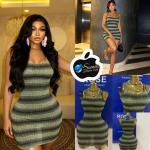 transparent stripe short gown