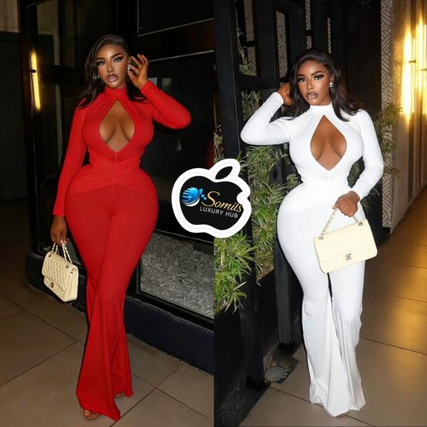 turtle neck long-sleeved,flare leg jumpsuit