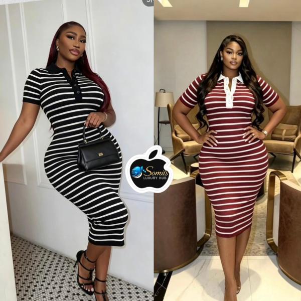stripe shirt gown 1
