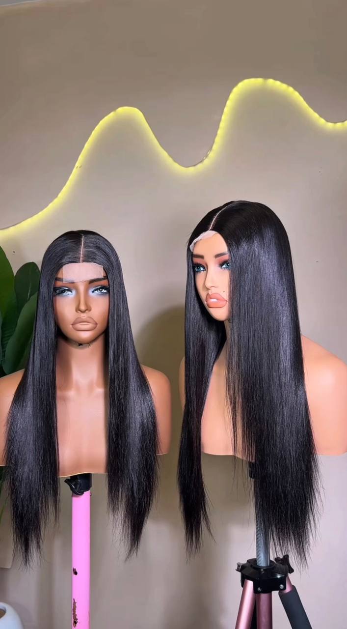 stright human hair blend