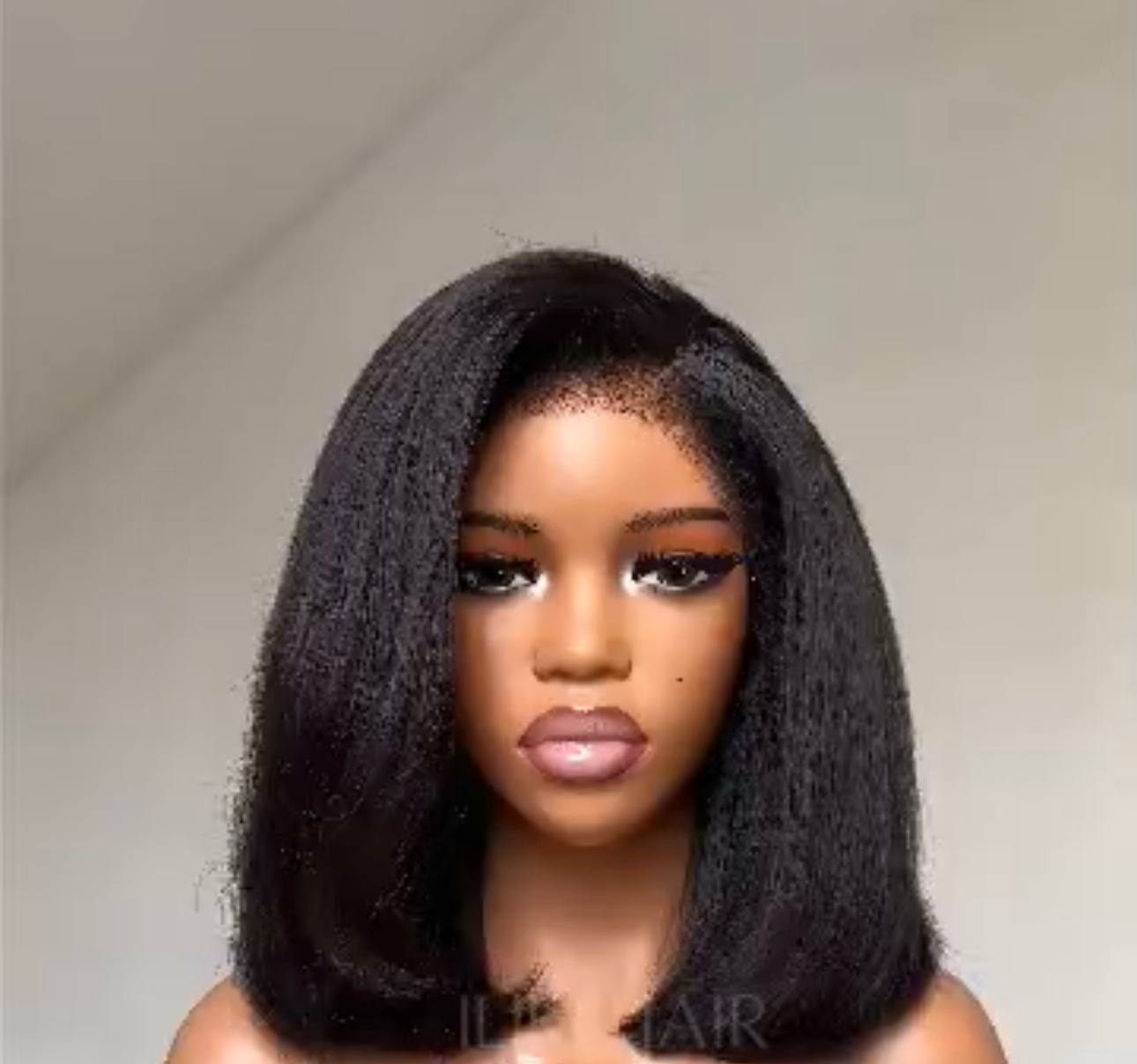 human hair 5 by 5 sdd yaki straight wig