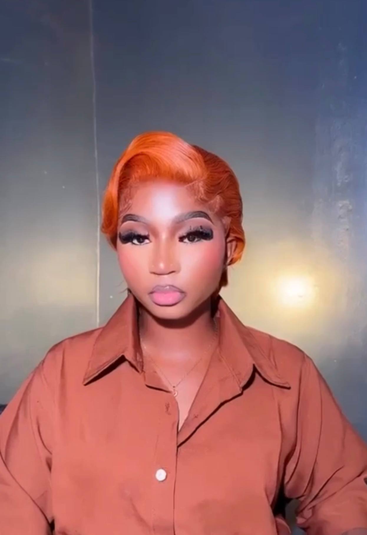 human hair orange tiwa wig