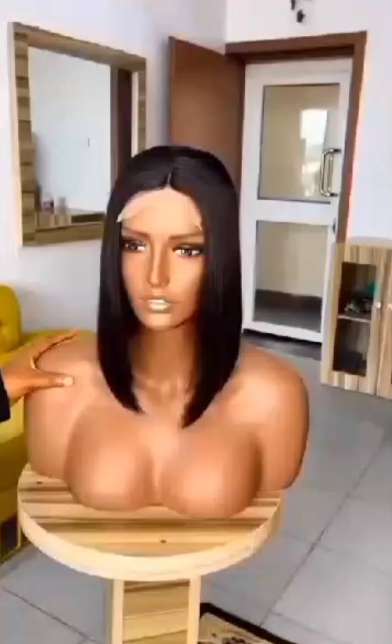 Dd 12 inches human hair bob with 5by5 closure