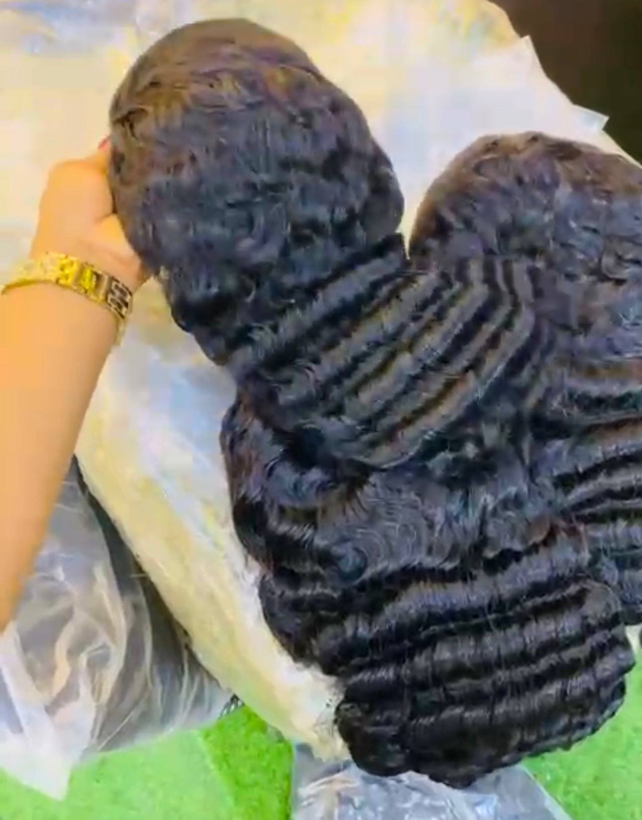 14 inches 5 by 5 human hair deep wave