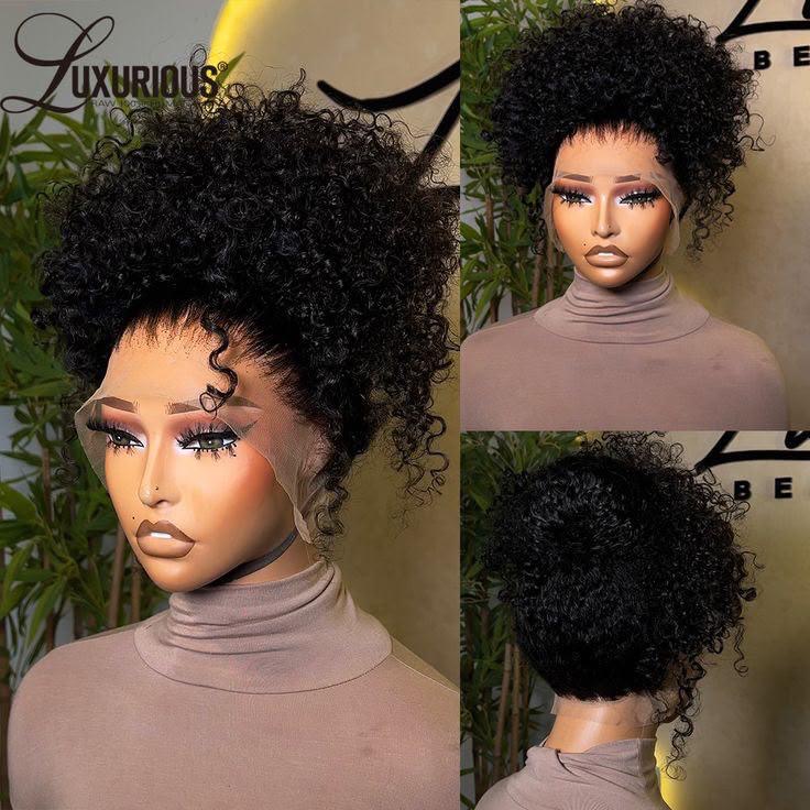 360 sdd 16 inches human hair pixie curl 