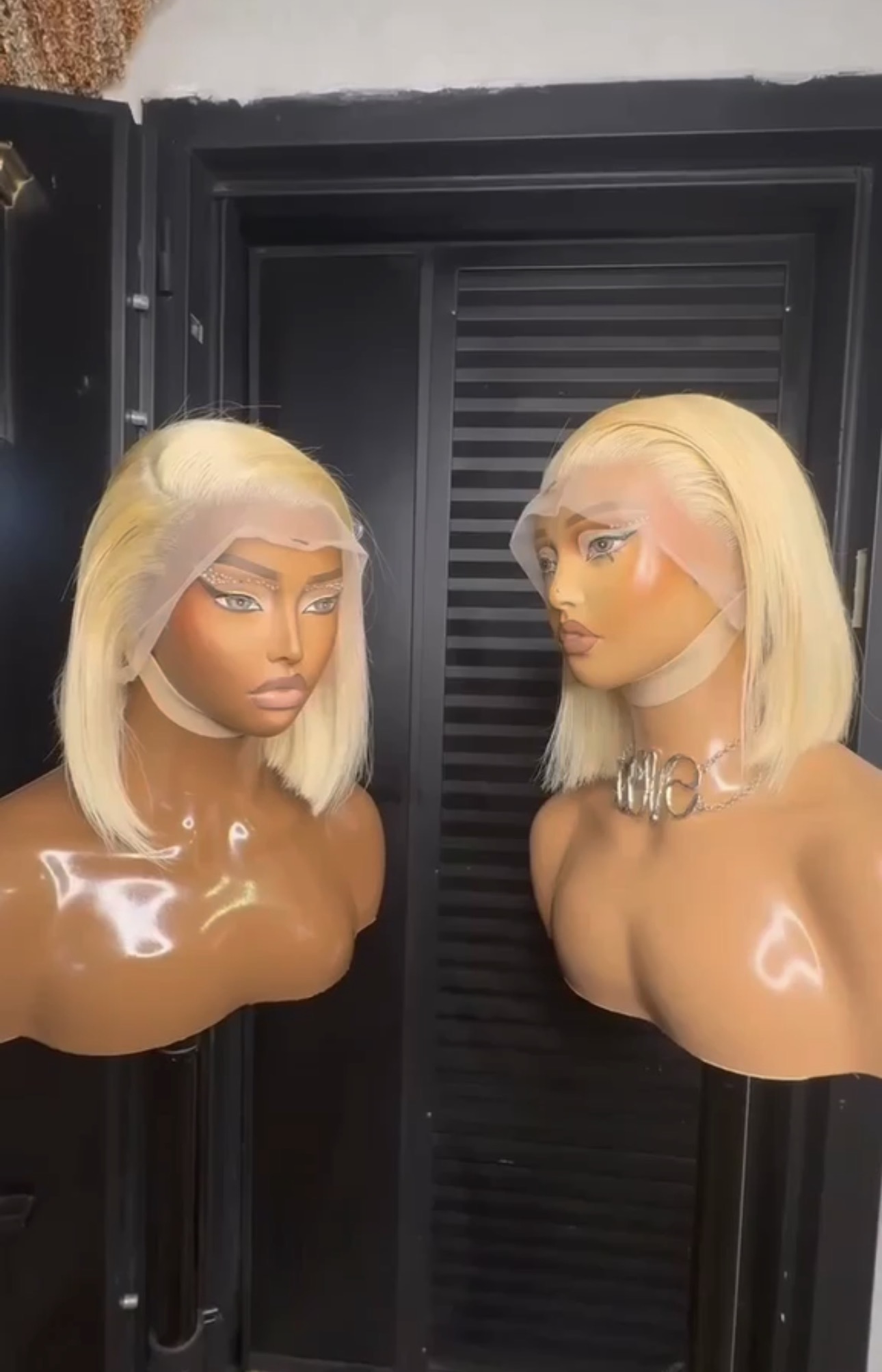 Full frontal human hair blonde bob wig