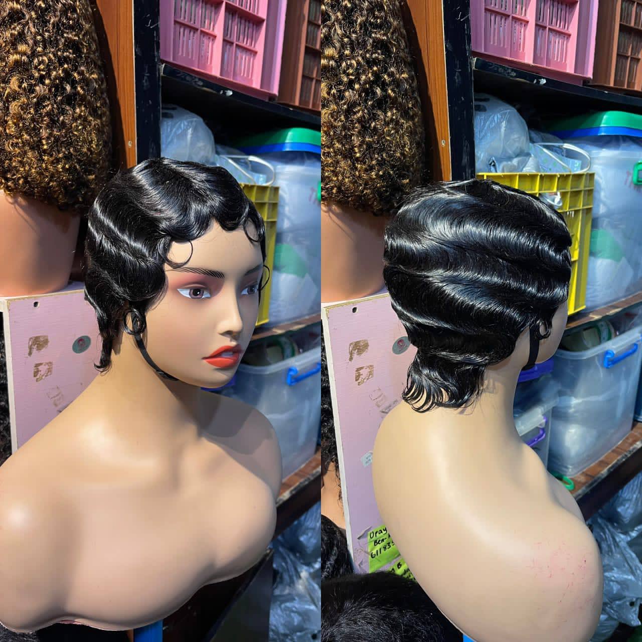 human hair finger wave