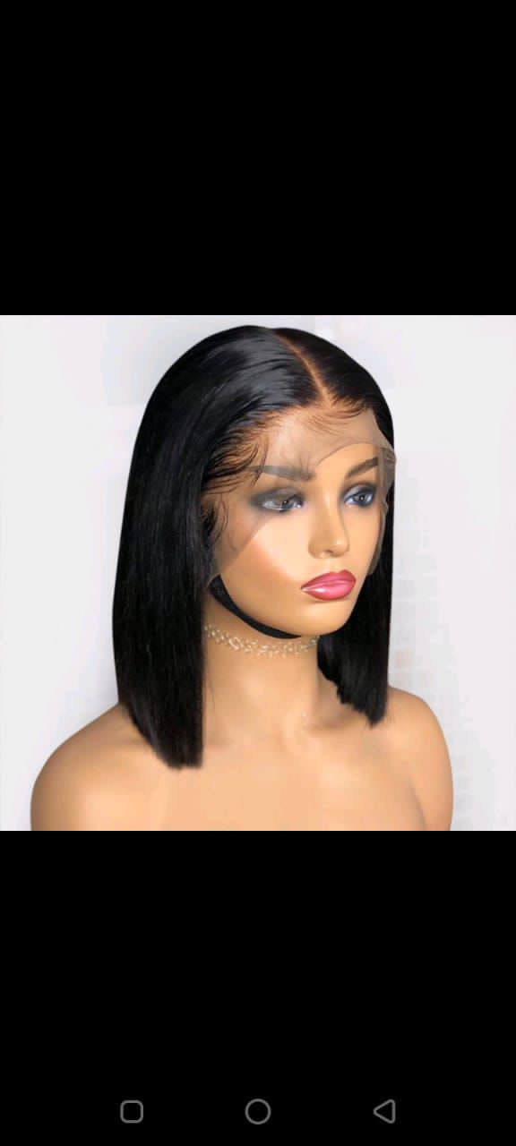 10 inches human hair full frontal bob wig